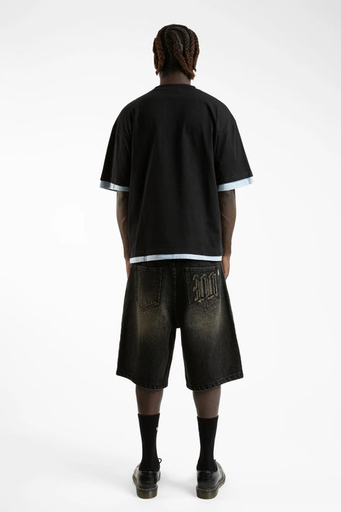 Wasted Paris Sandblast Casper Shorts - Faded Black