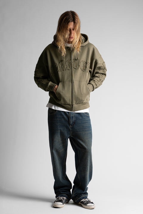 Wasted Paris Ordo Zip Hoodie - Army Green