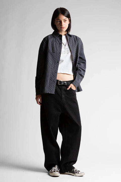Wasted Paris Cross Tartan Shirt - Black Tartan