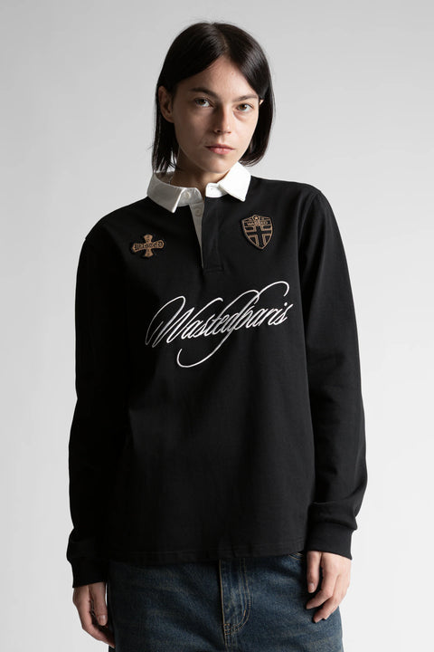 Wasted Paris Script Polo - Black