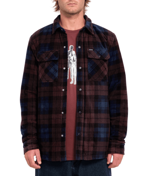 Volcom Bowered Fleece Shirt - Merlot