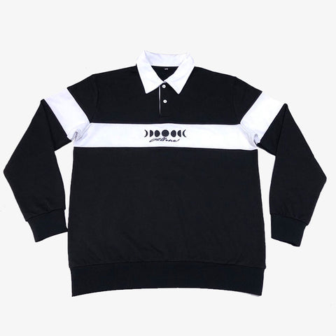 All One Moonphases LS Player Polo - Black / White