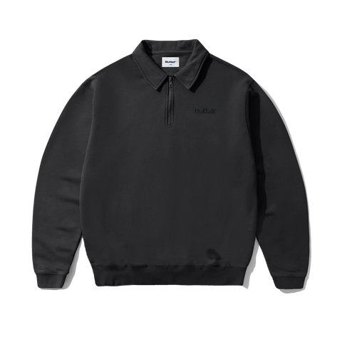 Butter Goods Alpine 1/4 Zip Sweater - Washed Black