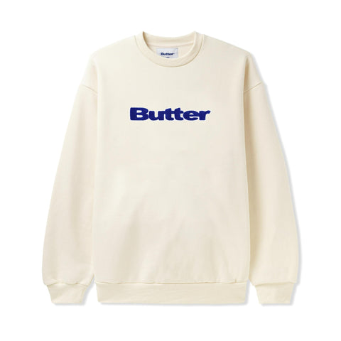 Butter Goods Chenille Applique Crewneck Sweatshirt - Bone