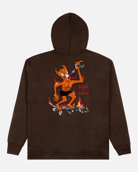 Thrasher Burn It Down Hoodie - Chocolate
