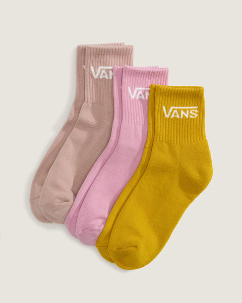 Vans Classic Half Crew Socks 3 Pack - Pink Dawn