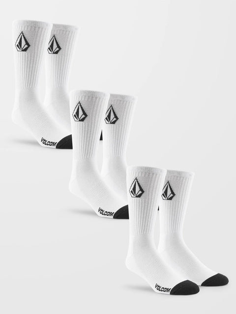 Volcom Full Stone Socks 3 Pack - White