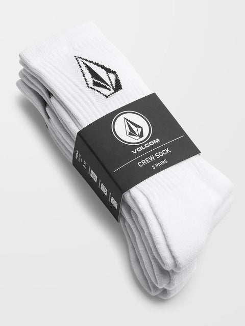 Volcom Full Stone Socks 3 Pack - White