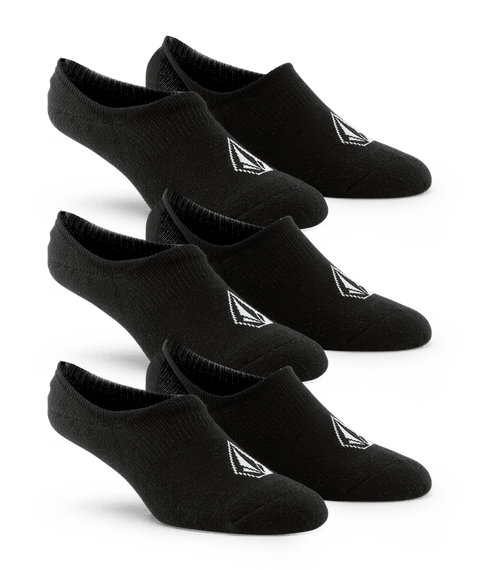 Volcom Stones No Show Socks 3 Pack - Black