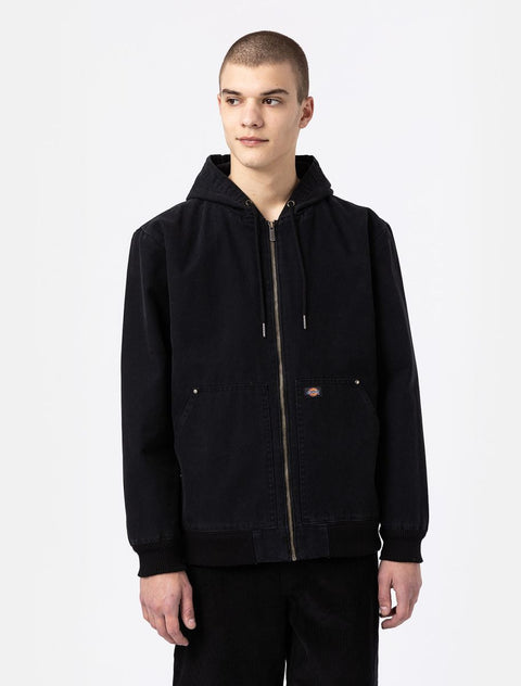 Dickies Hooded Duck Canvas Jacket - Washed Black