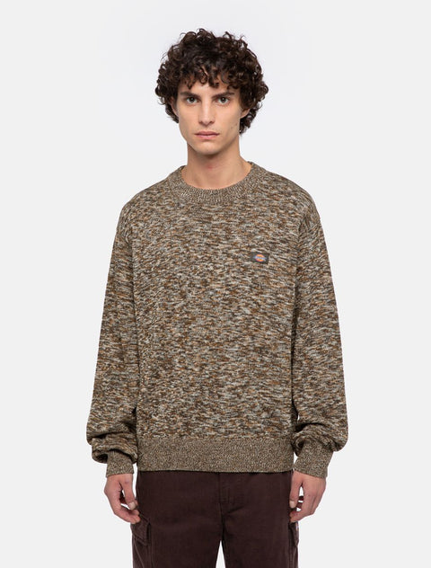 Dickies Oakport Marl Sweater - Dark Brown