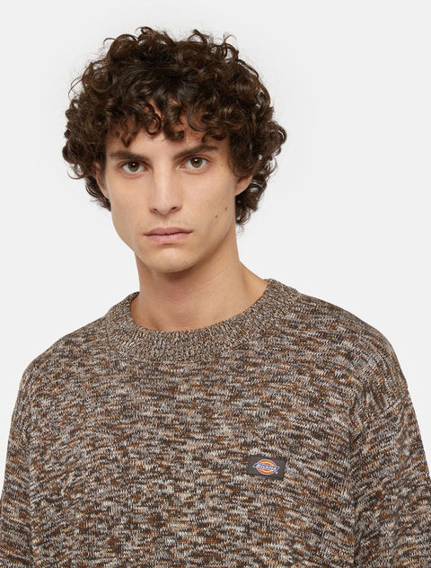 Dickies Oakport Marl Sweater - Dark Brown