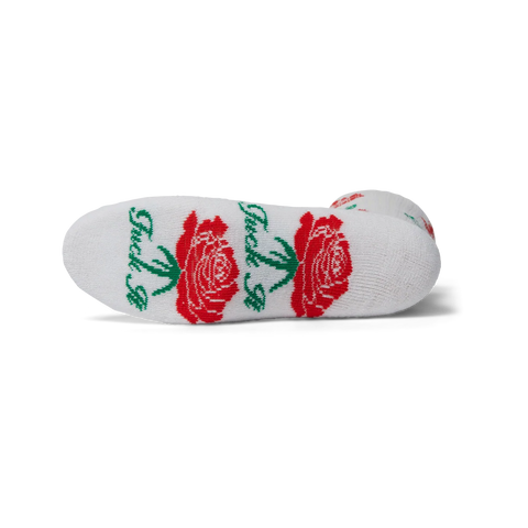 HUF Fuck It Rose Crew Socks 1 Pack - White