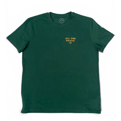 All One Face Baack Print Tee - Bottle Green