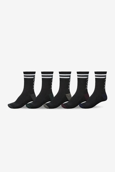 Globe Carter Crew Sock 5 Pack - Black / Assorted