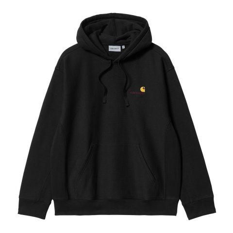 Carhartt WIP Hooded American Script Sweatshirt - Black