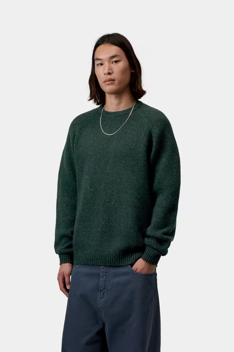 Carhartt WIP Anglistic Sweater - Speckled Dark Scarab
