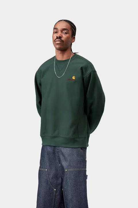 Carhartt WIP American Script Sweatshirt - Kale Green