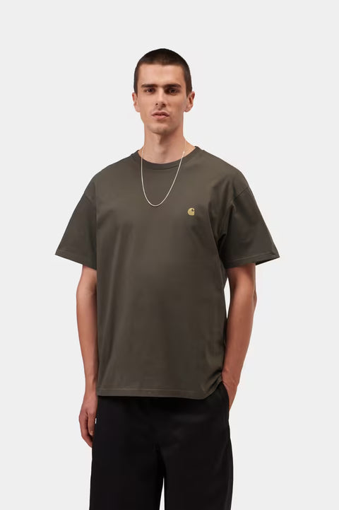 Carhartt WIP Chase Tee - Shungite / Gold