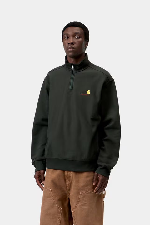 Carhartt WIP Half Zip American Script Sweatshirt - Raven