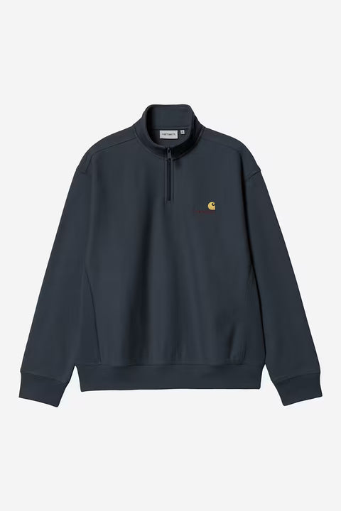 Carhartt WIP Half Zip American Script Sweatshirt - Deep Night