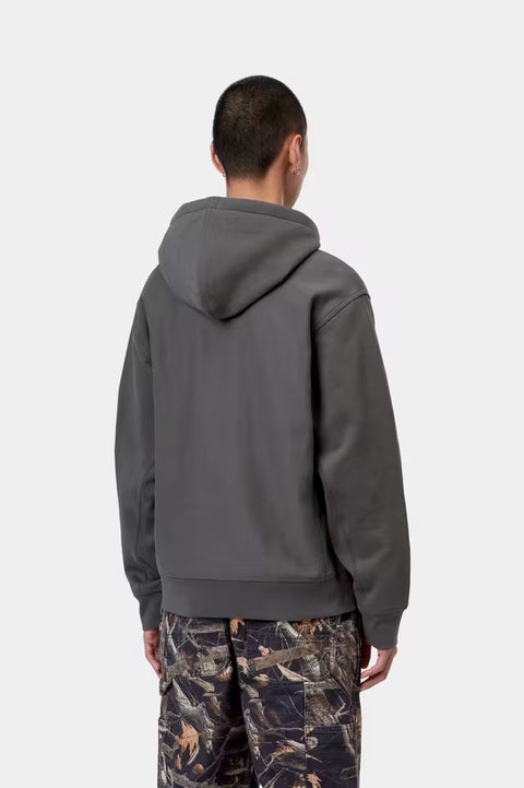 Carhartt WIP Hooded American Script Sweatshirt - Graphite