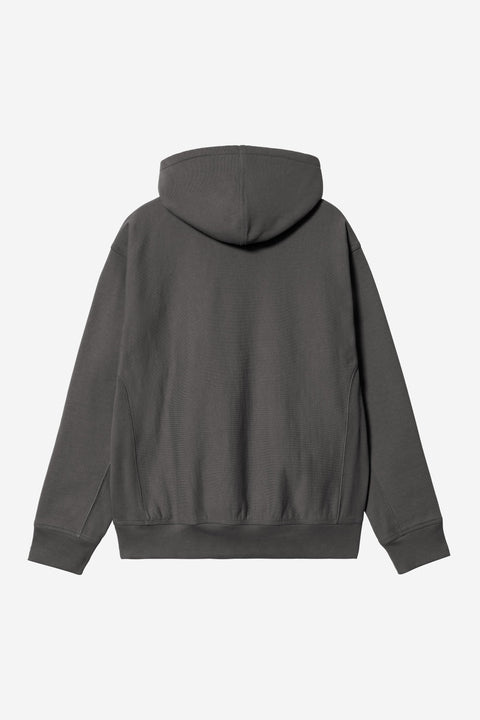 Carhartt WIP Hooded American Script Sweatshirt - Graphite