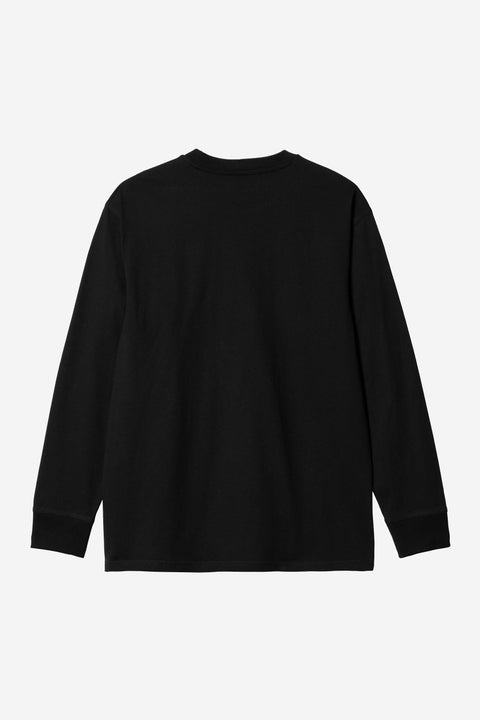 Carhartt WIP L/S American Script Tee - Black
