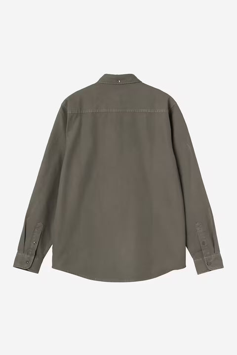 Carhartt WIP L/S Bolton Shirt - Shungite, Garment Dyed