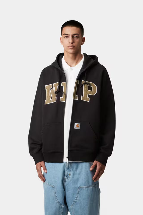 Carhartt WIP Hooded WIP Sweat Jacket - Black Stone Washed