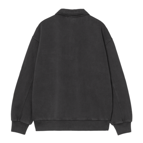 Carhartt WIP Half Zip Detroit Sweatshirt - Black Stone Washed