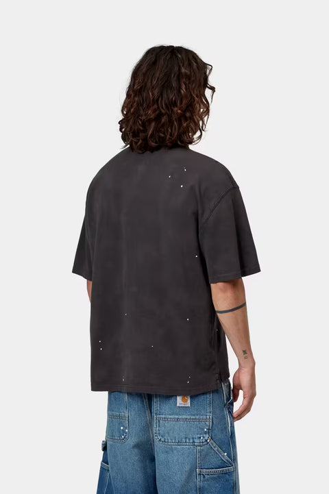 Carhartt WIP Painter Polo - Black, Destroy Wash, splatter