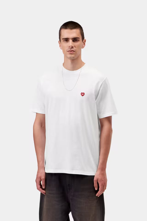 Carhartt WIP S/S Small Heart Tee - White / Red
