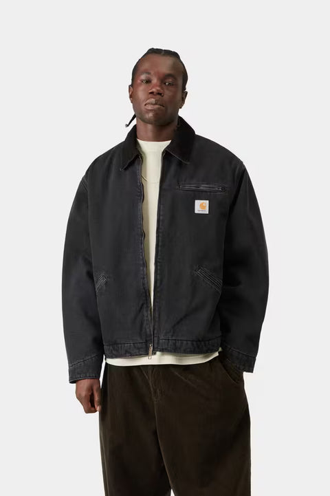 Carhartt WIP OG Detroit Jacket - Black / Black Stone Washed