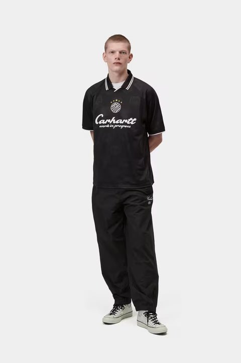 Carhartt WIP S/S Terrace Football Tee - Heart Train Jacquard, Black