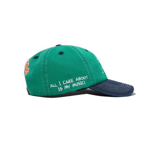 Butter Goods Music Snapback Cap - Washed Kelly Green / Navy