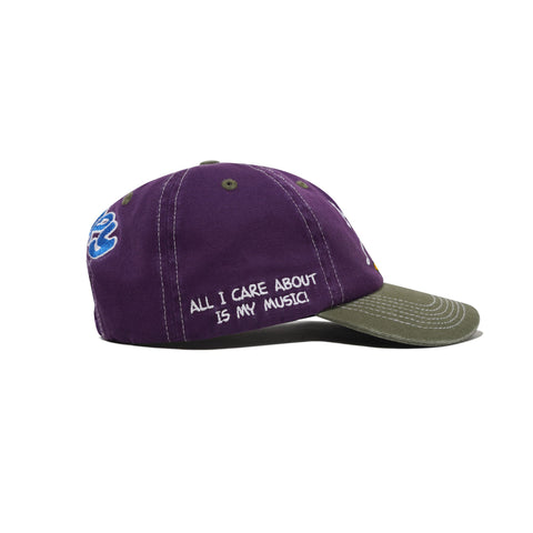 Butter Goods Music Snapback Cap - Washed Purple / Fern