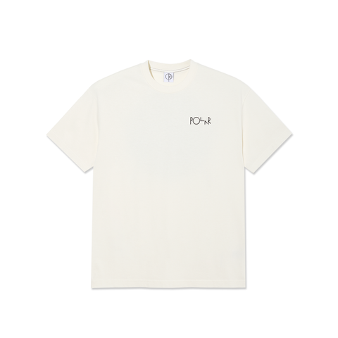 Polar Skate Co Fill Logo Contrast Tee -  Ivory  / Black