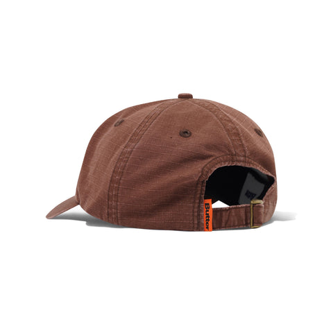 Butter Goods Ripstop Rounded Logo 6 Panel Cap - Washed Brown