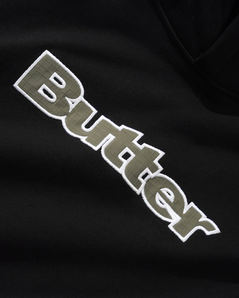 Butter Goods Ripstop Logo Applique Pullover Hoodie - Black