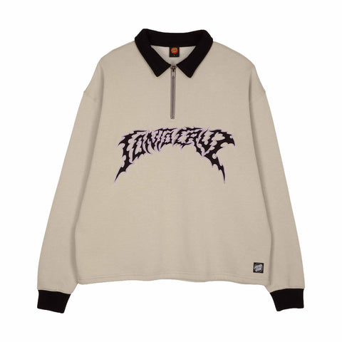 Santa Cruz Out Of Time 1/4 Zip Crew - Stone Grey
