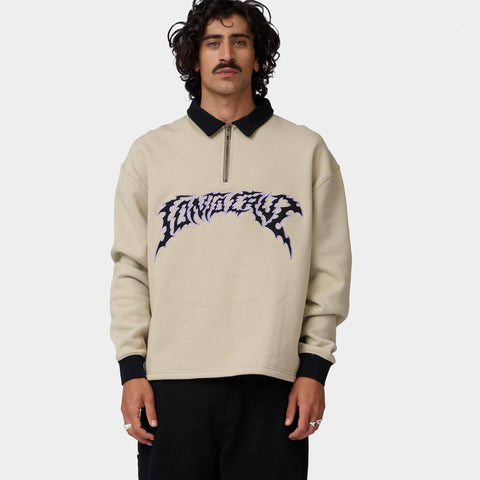Santa Cruz Out Of Time 1/4 Zip Crew - Stone Grey