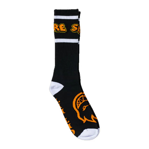 Spitfire Hellfire Script Sock 1 Pack - Black