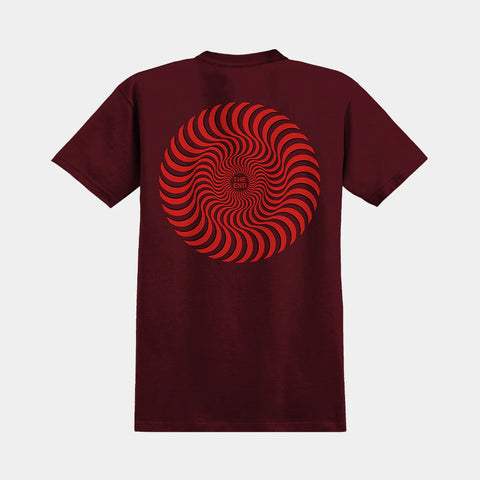 Spitfire Swirl Overlay Tee - Burgundy