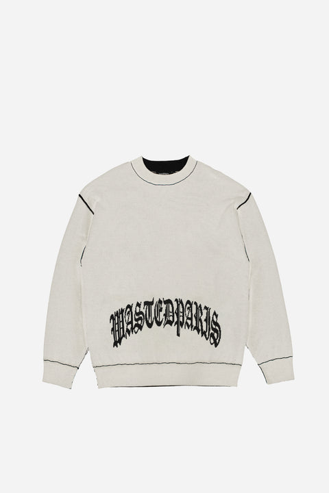 Wasted Paris Pull Reverse Kingdom Sweater - Black / Off White