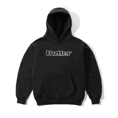 Butter Goods Satin Logo Applique Pullover Hoodie - Black