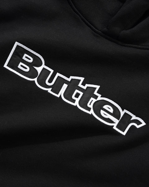 Butter Goods Satin Logo Applique Pullover Hoodie - Black