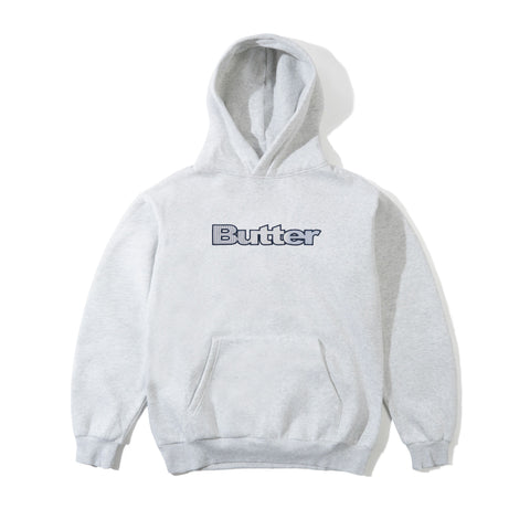Butter Goods Stripe Logo Applique Pullover Hoodie - Ash