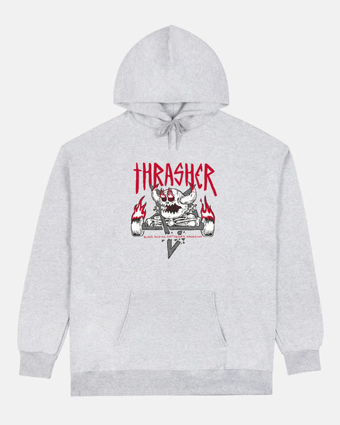 Thrasher X Toy Machine Monster Gram Hoodie - Ash Grey