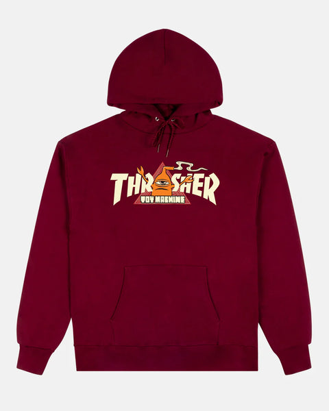 Thrasher X Toy Machine Vortex Hoodie - Maroon